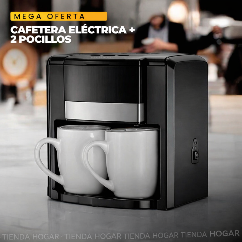 Cafetera sokany con 2 pocillos